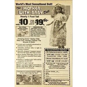RBM Ltd. Trim Step "The Mother with Baby Doll only $10" Vintage Print Ad 1993